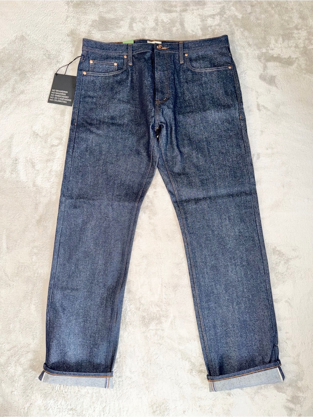 NWT Unbranded Brand Raw Selvedge 14.5oz Jeans In Indigo Size 38x33 Tapered Fit